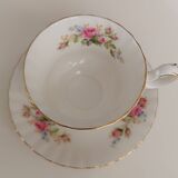 Royal Albert English porcelain set of 2 cups, saucers, and milk jug.