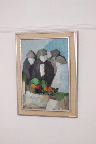Original mid-century Swedish oil on panel – abstract by Stig Wernheden – vintage & framed – 74 × 54.5 cm (29.1" × 21.5")