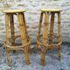 Bamboo tiki bar and two stools