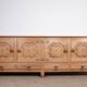 Very large French sideboard in solid oak, Guillerme and Chambron 1960.