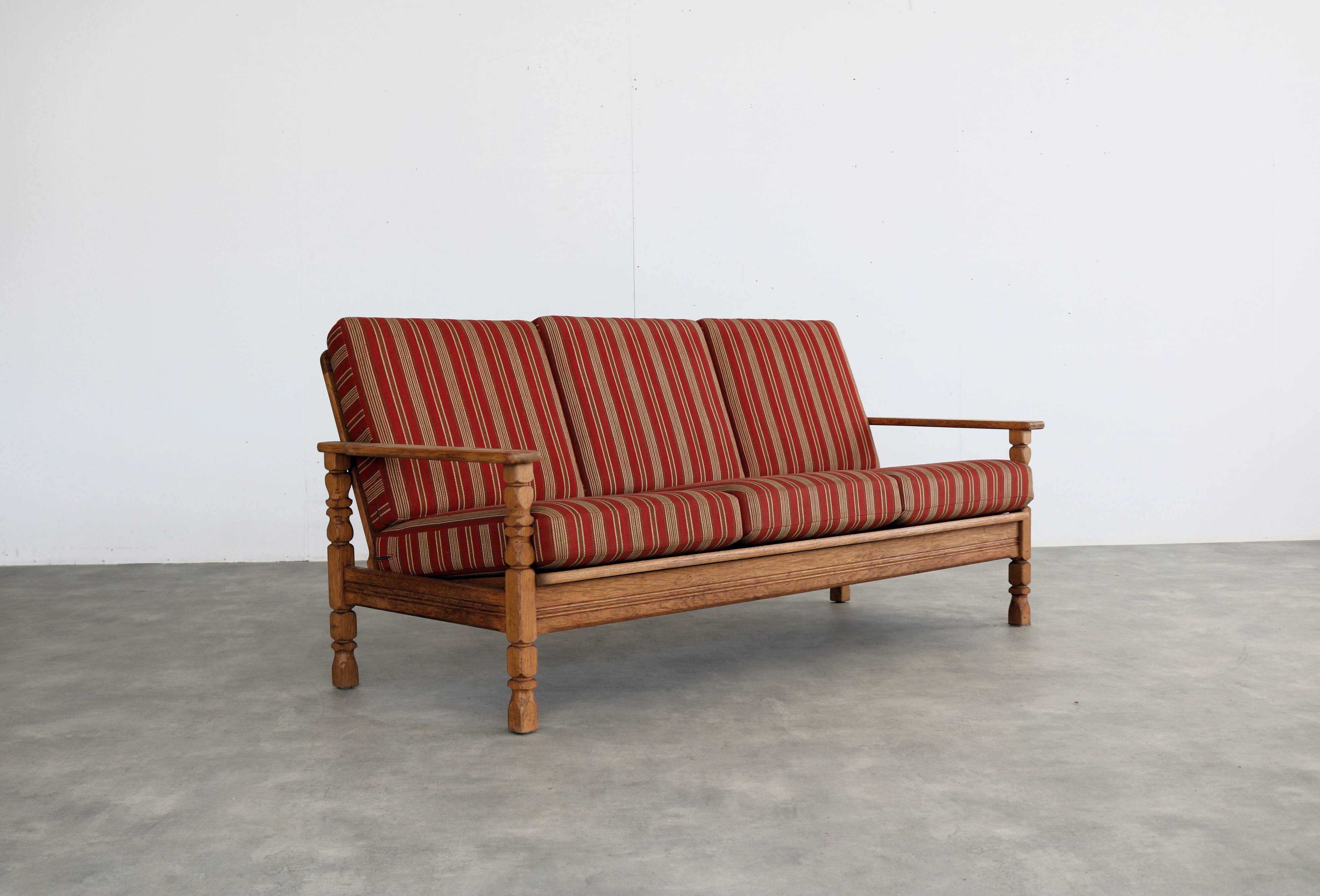 Brutalist sofa and chair set | vintage sofa | 1960s | oak.