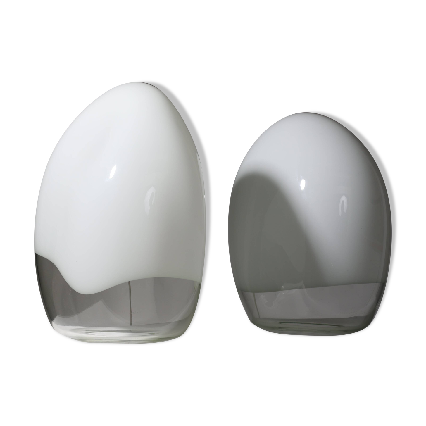 Pair of nessa lamps in murano glass, gino vistosi, 1970s