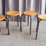 Series of 4 stackable vintage stools