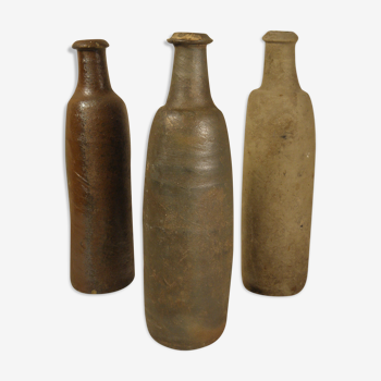 Set of three stoneware bottles