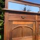 Antique solid wood sideboard with mirror — Art Nouveau style