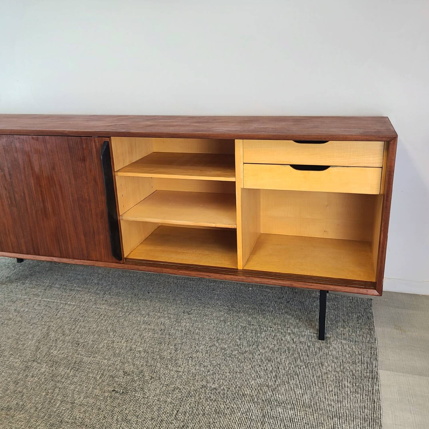 Enfilade moderniste teck vintage années 1960 design midcentury scandin