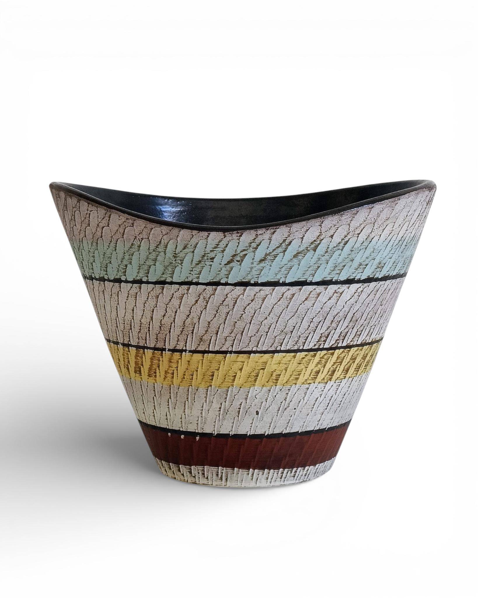 Dümler & Breiden Ceramic Bowl, Sgraffito Décor, West Germany, 1950s