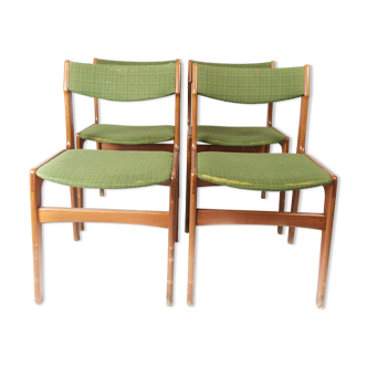 Set of four dining room chairs in teak by Erik Buch, 1960s