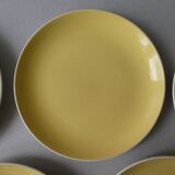 5 assiettes Villeroy & Boch en céramique jaune, années 60