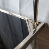 70s black glass and gold metal side table