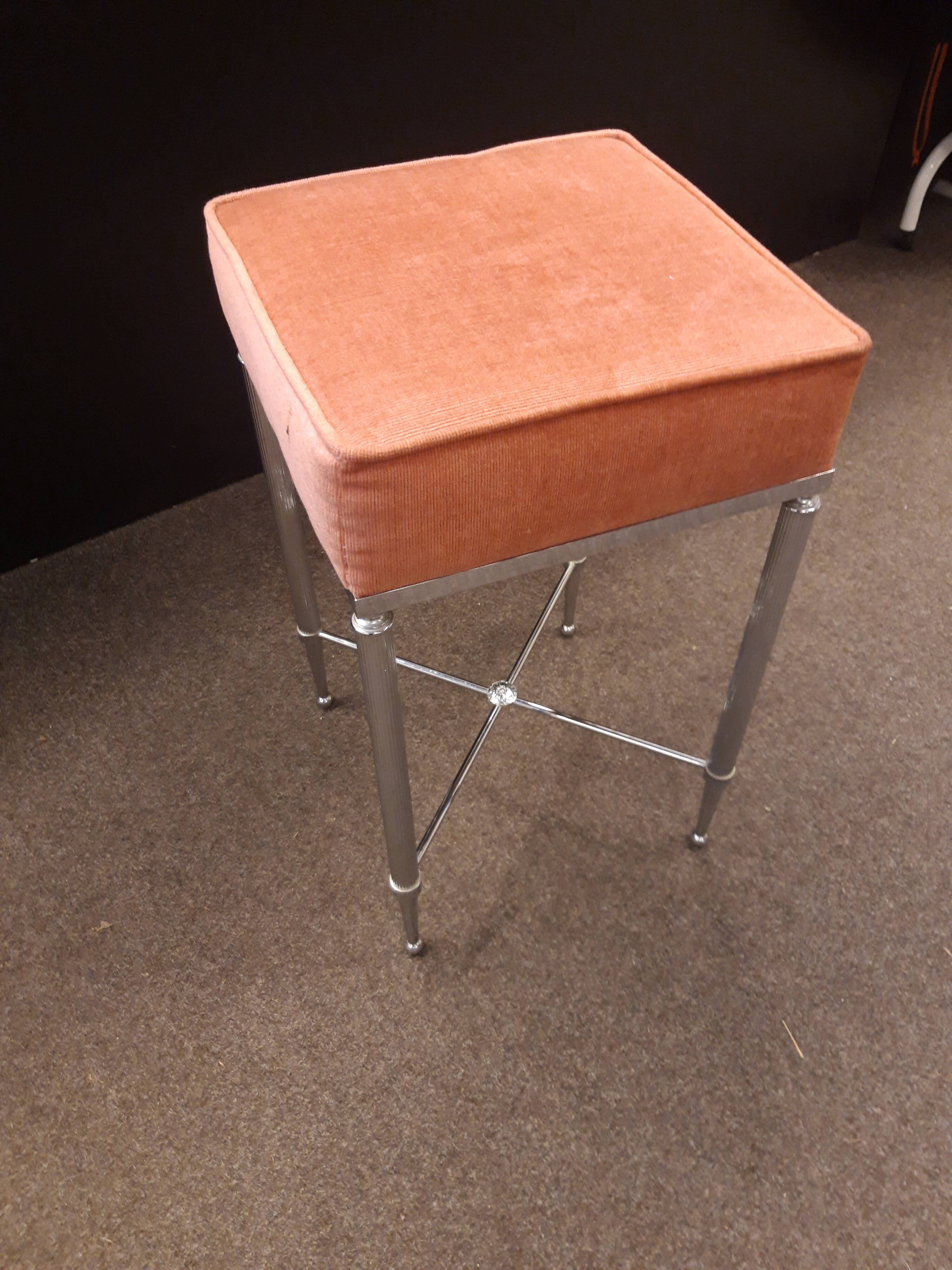 Metal stool with fabric seat