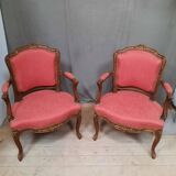 Pair of Louis XV style armchairs