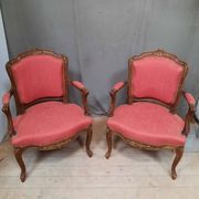 Pair of Louis XV style armchairs