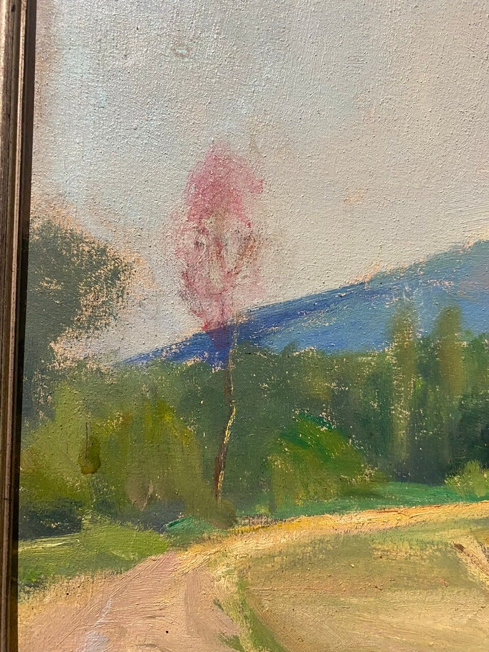 Old painting, landscape on the edge of a pond, Signed Michel Loche (1897;1976)