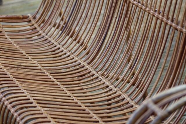 Vintage rattan bench
