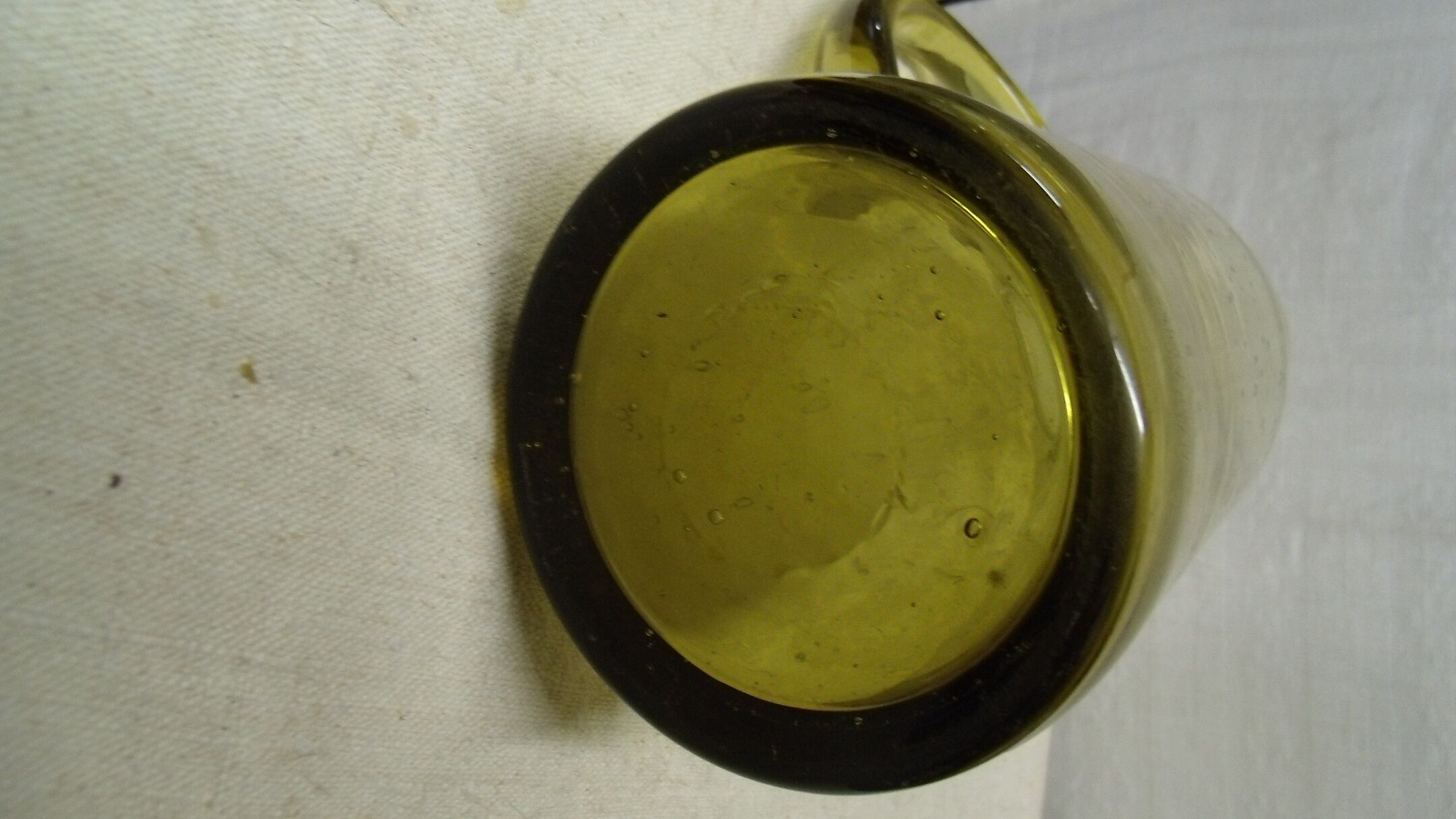 Pitcher jug vase in green glass bubble