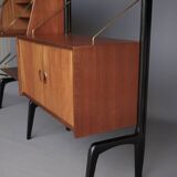 Meuble mural modulaire en teck par Louis van Teffellen pour Wébé. Années 1950