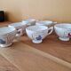 Henriot in Quimper - Set of 6 chocolate cups - Decorated with a pink rooster