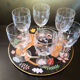 Engraved glass wine glasses