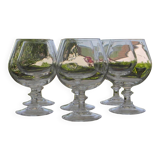 Set of 6 arques crystal cognac glasses. 25 cl.