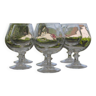 Set of 6 arques crystal cognac glasses. 25 cl.