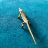 6 crocodile-shaped brass knife holders