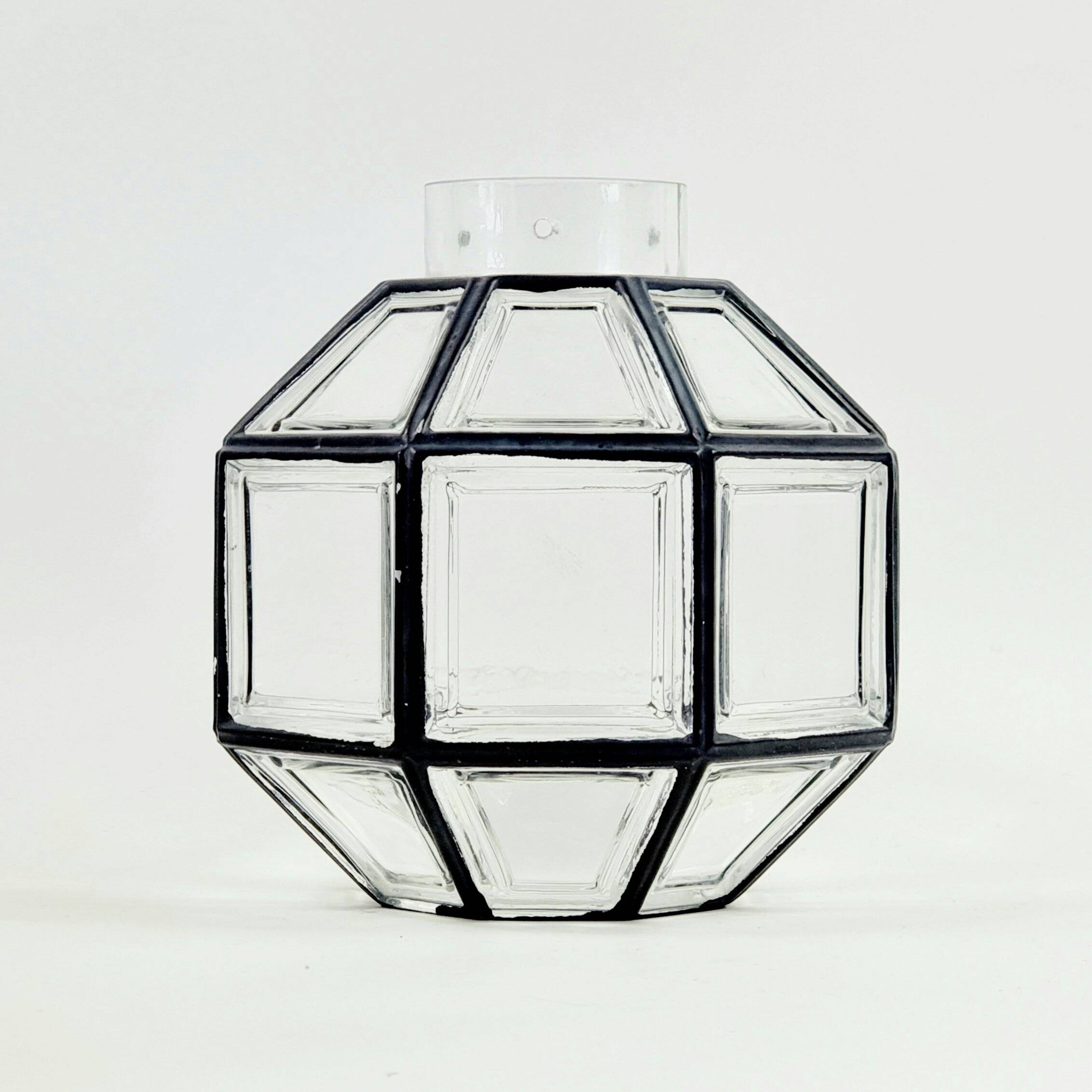 Mid-Century Glass & Brass Pendant Light from Limburg, Germany, 1960s/1970s