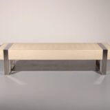 Leather bench with chrome base from Germany 1980