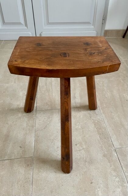 Tripod stool in solid oak 1950