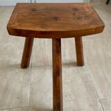 Tabouret tripode en chêne massif 1950