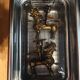Pair of vintage brass candlesticks, Foo Dogs / Guardian Lions