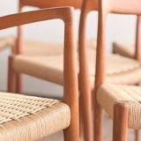 Chaises danoises en teck Mid-Century par Niels O Møller # 77 & 57 Set de 10