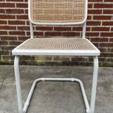 Set of 4 Cesca b32 model chairs in white by Marcel Breuer