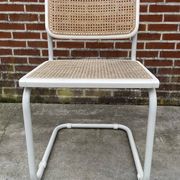 Set of 4 Cesca b32 model chairs in white by Marcel Breuer