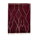 Tapis marocain moderne rouge foncé