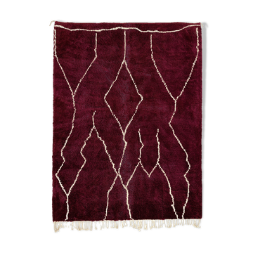 Modern Moroccan carpet dark red