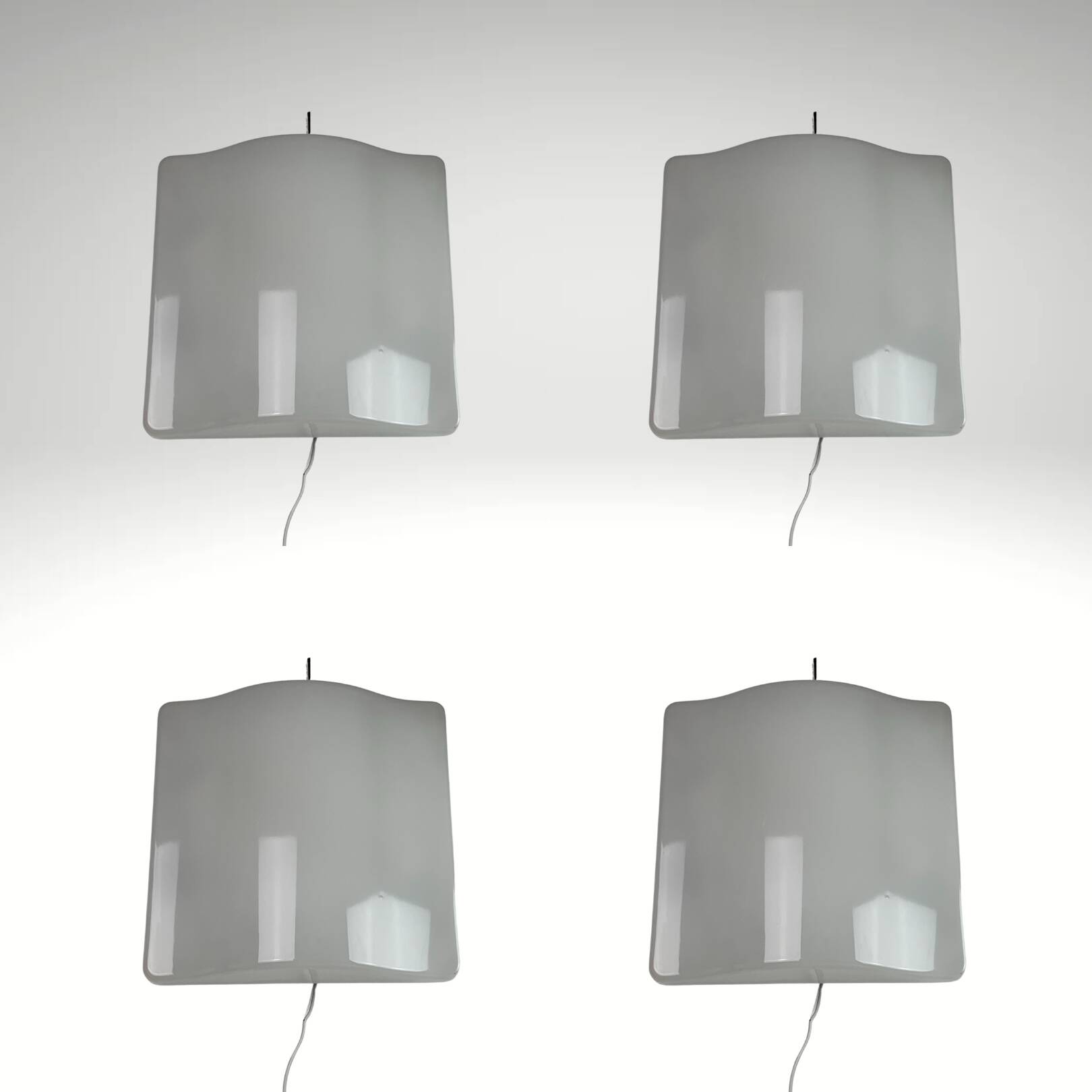 Set of 4 midcentury space age wavy wall lamp by Guzzini,model 5359