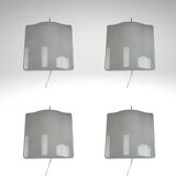 Set of 4 midcentury space age wavy wall lamp by Guzzini,model 5359