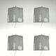 Set of 4 midcentury space age wavy wall lamp by Guzzini,model 5359