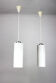 Pair of vintage Danish opaline glass hanging light