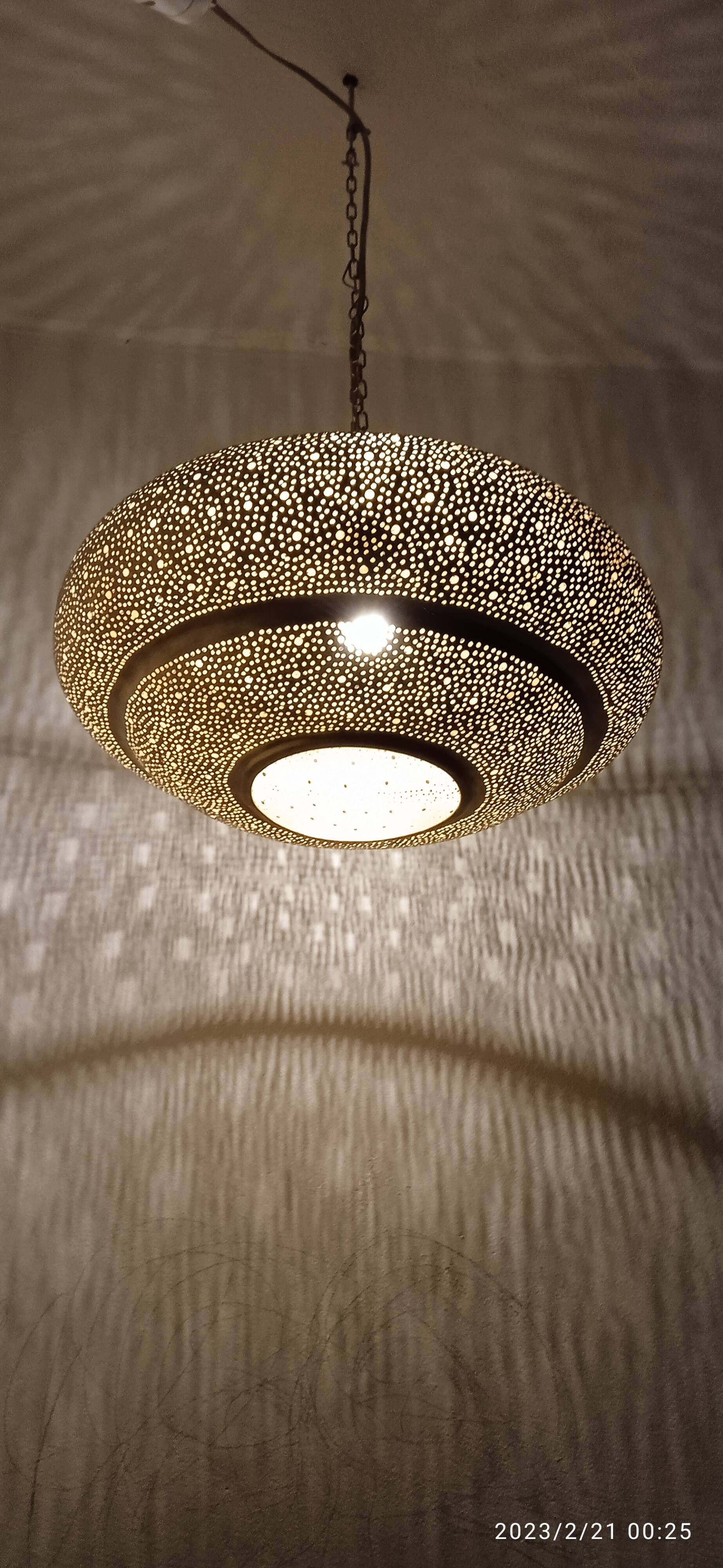 Moroccan brass pendant light