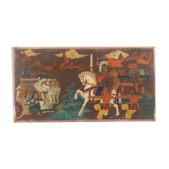 Decorative plate armenian battle of avarayr copper cloisonnés