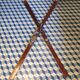 Pair of vintage wooden skis L=203