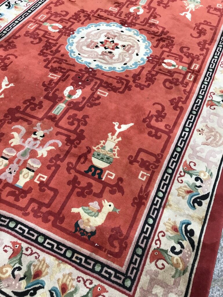 Old Chinese  wool rug 154 x 254 cm