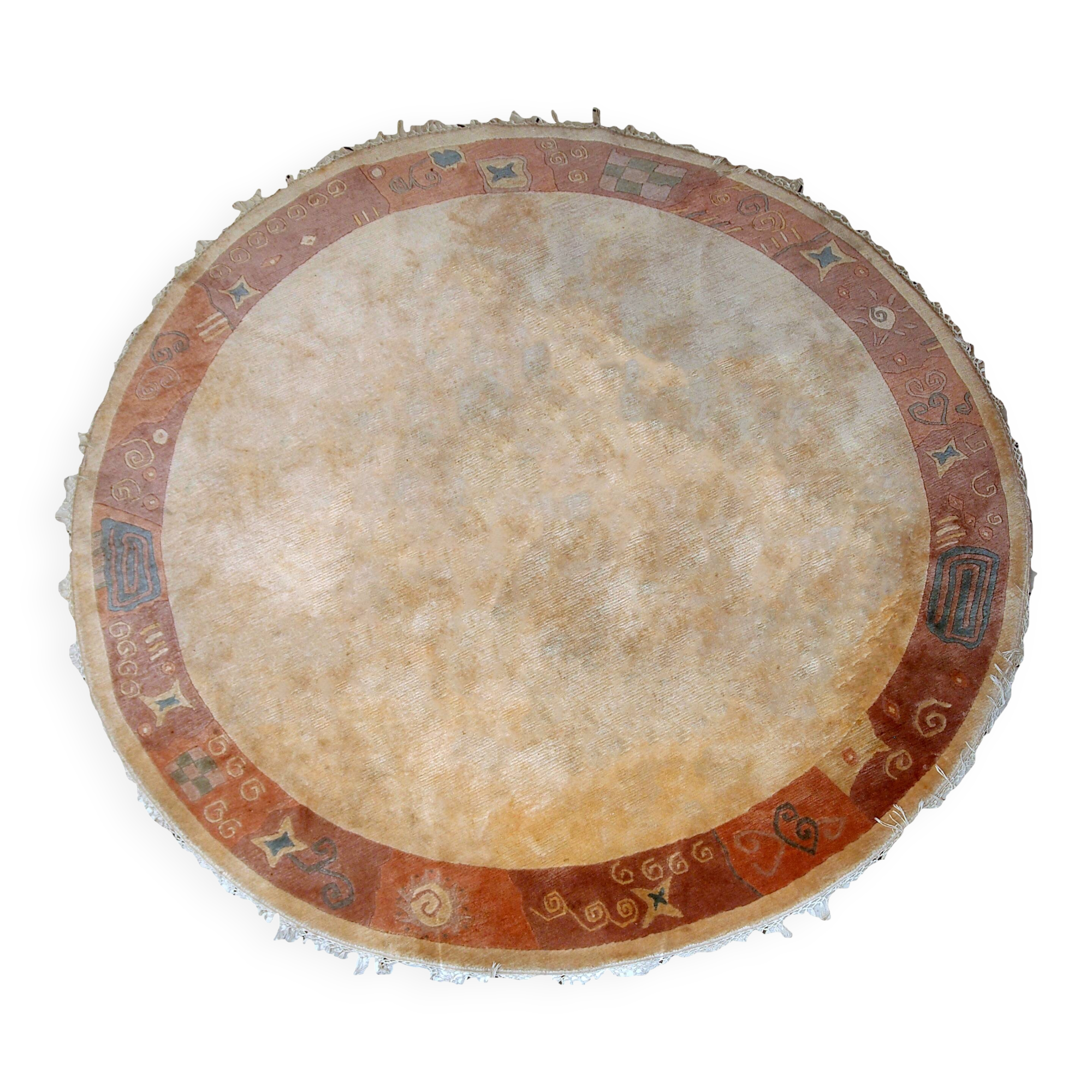 Tapis Vintage Khaden Tibétain en Laine, Années 1970, Épais et Élégant