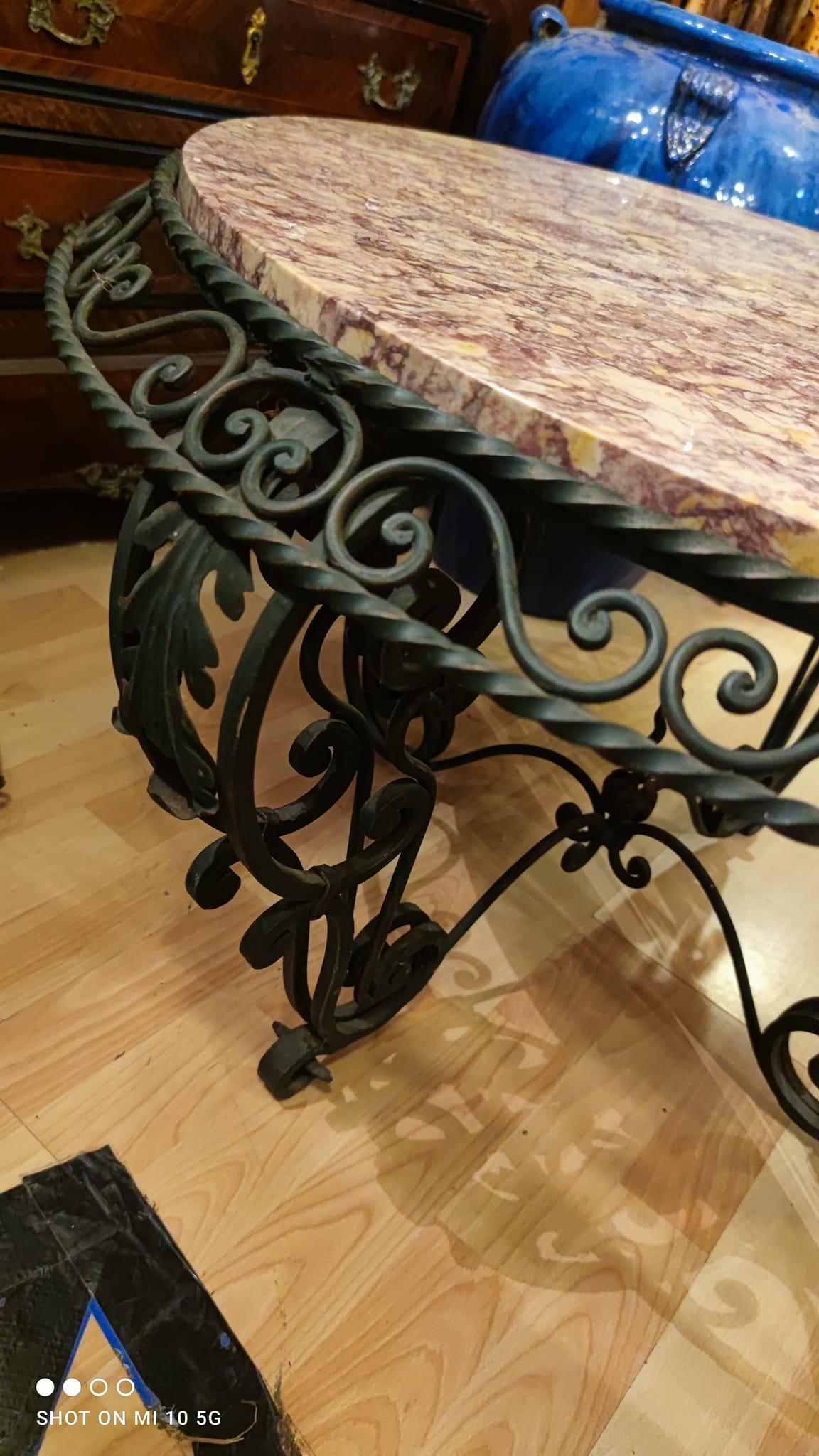 wrought iron coffee table, circa 1940/50