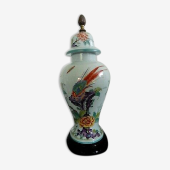 Asian Limoges-inspired potiche or lamp foot