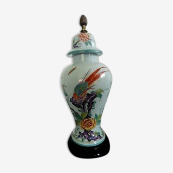Vase potiche ou pied de lampe inspiration Asie Limoges