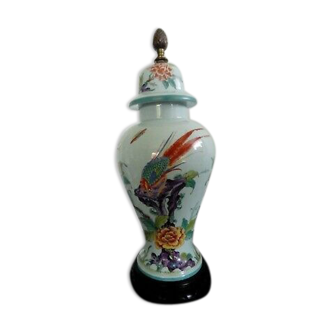 Asian Limoges-inspired potiche or lamp foot