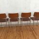 4 chaises skaï camel métal chromé années 70